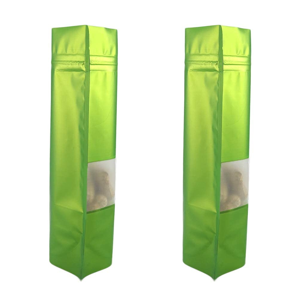 DEERA Lime Green Matt Finish Ziplock Pouch with Window