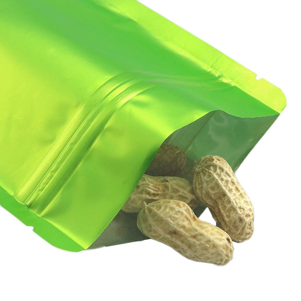 DEERA Lime Green Matt Finish Ziplock Pouch with Window
