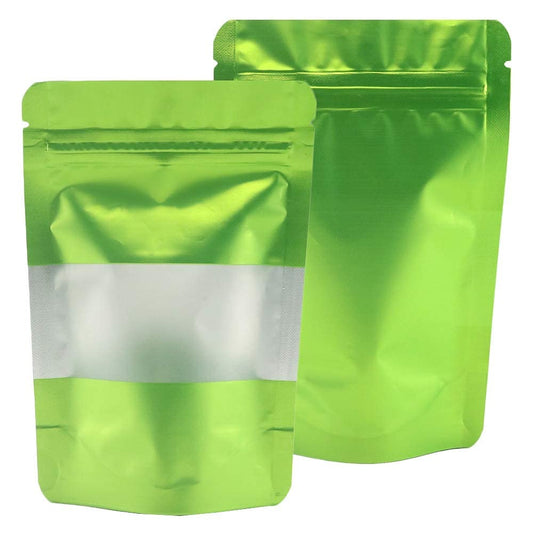 DEERA Lime Green Matt Finish Ziplock Pouch with Window