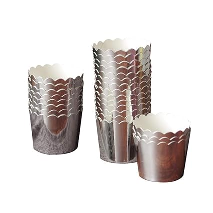DEERA Silver Foil Paper Cupcake Liners