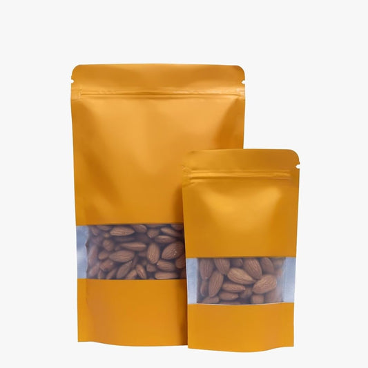DEERA Orange Matt Finish Ziplock Pouch with Window